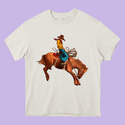 Cowboy Rodeo Heavy Core Tee Designed By Jahusdesignshop