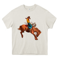 Cream cowboy rodeo Heavy Core Tee - JahusDesignShop