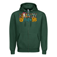 Sports Green Western Howdy Heifer With Charolais Cow Zipper Hoodie - LillyAllenDesigns