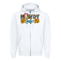 White Western Howdy Heifer With Charolais Cow Zipper Hoodie - LillyAllenDesigns