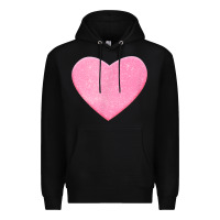 Black Valentines Pink Heart Premium Hoodie - FloraArt