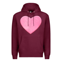 Burgundy Valentines Pink Heart Premium Hoodie - FloraArt