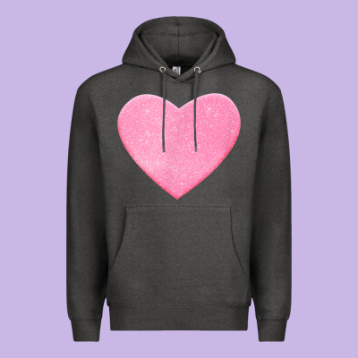 Valentines Pink Heart Premium Hoodie Designed By Floraart
