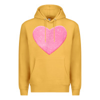 Mustard Valentines Pink Heart Premium Hoodie - FloraArt