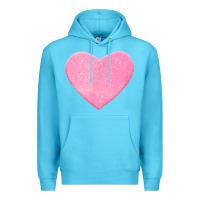 Ocean Blue Valentines Pink Heart Premium Hoodie - FloraArt