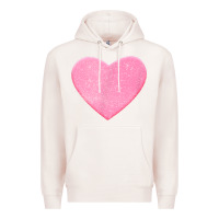 Pale Pink Valentines Pink Heart Premium Hoodie - FloraArt