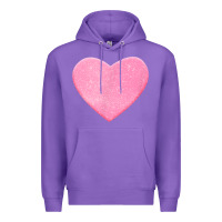 Purple Valentines Pink Heart Premium Hoodie - FloraArt