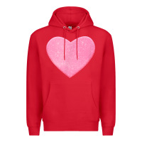 Red Valentines Pink Heart Premium Hoodie - FloraArt