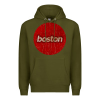 Army Green boston   simple red circle vintage Premium Hoodie - FloraArt