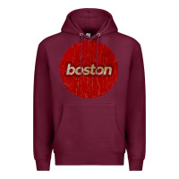 Burgundy boston   simple red circle vintage Premium Hoodie - FloraArt
