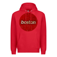 Red boston   simple red circle vintage Premium Hoodie - FloraArt