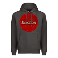 Smoke boston   simple red circle vintage Premium Hoodie - FloraArt