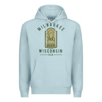 Blue Mist shotz beer worn Premium Hoodie - FloraArt