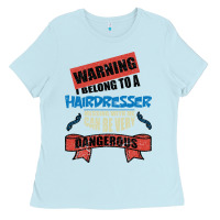 Baby Blue I belong to a HAIRDRESSER warning job funny partner Ladies Tee - Bettercallsaul