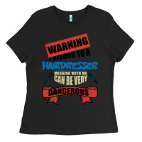 Black I belong to a HAIRDRESSER warning job funny partner Ladies Tee - Bettercallsaul