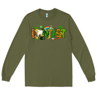 Army Green St. Patrick's Day Dentist Long Sleeve Tee - CowGirlArtShop