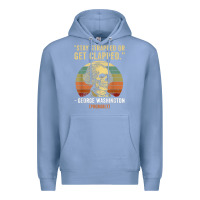 Colony Blue stay strapped or get clapped george washington Premium Hoodie - FloraArt