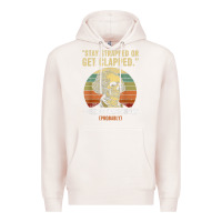 Pale Pink stay strapped or get clapped george washington Premium Hoodie - FloraArt