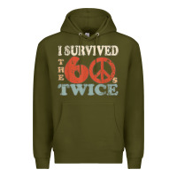 Army Green I Survived The Sixties 60s Twice Premium Hoodie - FloraArt