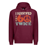 Burgundy I Survived The Sixties 60s Twice Premium Hoodie - FloraArt