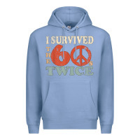 Colony Blue I Survived The Sixties 60s Twice Premium Hoodie - FloraArt