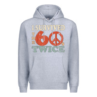 Heather Grey I Survived The Sixties 60s Twice Premium Hoodie - FloraArt
