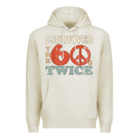Oatmeal Heather I Survived The Sixties 60s Twice Premium Hoodie - FloraArt