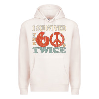 Pale Pink I Survived The Sixties 60s Twice Premium Hoodie - FloraArt