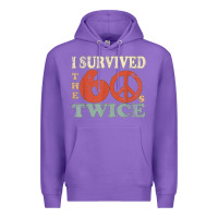 Purple I Survived The Sixties 60s Twice Premium Hoodie - FloraArt