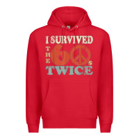 Red I Survived The Sixties 60s Twice Premium Hoodie - FloraArt