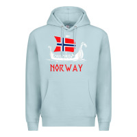 Blue Mist boat norwegian flag norway viking ship norway Premium Hoodie - FloraArt
