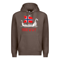 Coffee boat norwegian flag norway viking ship norway Premium Hoodie - FloraArt
