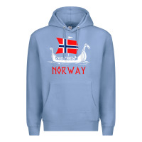 Colony Blue boat norwegian flag norway viking ship norway Premium Hoodie - FloraArt