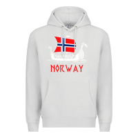Dove Grey boat norwegian flag norway viking ship norway Premium Hoodie - FloraArt