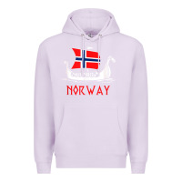 Lilac boat norwegian flag norway viking ship norway Premium Hoodie - FloraArt