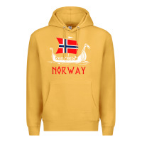 Mustard boat norwegian flag norway viking ship norway Premium Hoodie - FloraArt
