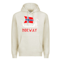 Oatmeal Heather boat norwegian flag norway viking ship norway Premium Hoodie - FloraArt
