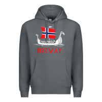 Rock boat norwegian flag norway viking ship norway Premium Hoodie - FloraArt