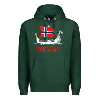 Sports Green boat norwegian flag norway viking ship norway Premium Hoodie - FloraArt