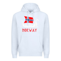 White boat norwegian flag norway viking ship norway Premium Hoodie - FloraArt