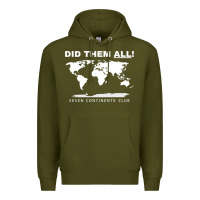 Army Green Seven Continents Shirt Premium Hoodie - FloraArt
