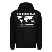 Black Seven Continents Shirt Premium Hoodie - FloraArt