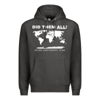 Charcoal Heather Seven Continents Shirt Premium Hoodie - FloraArt