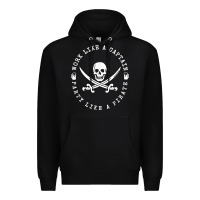 Black Work like a captain party like a pirate Premium Hoodie - FloraArt