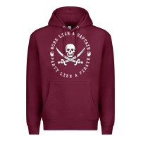 Burgundy Work like a captain party like a pirate Premium Hoodie - FloraArt