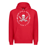 Red Work like a captain party like a pirate Premium Hoodie - FloraArt