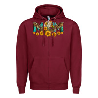 Burgundy charolais cow mom Zipper Hoodie - LillyAllenDesigns