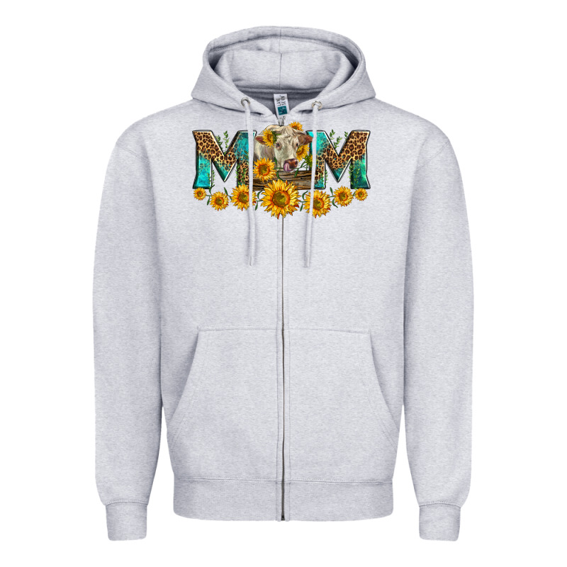 Charolais Cow Mom Zipper Hoodie by LillyAllenDesigns | Teevron