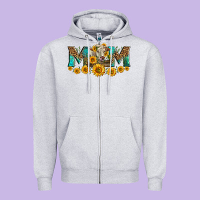 Charolais Cow Mom Zipper Hoodie Designed By Lillyallendesigns