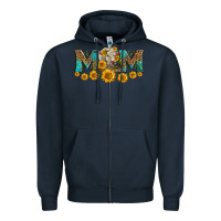 Navy charolais cow mom Zipper Hoodie - LillyAllenDesigns